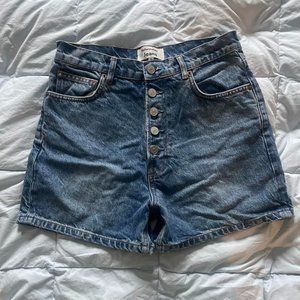 NWOT Reformation Amy Button Fly High Rise Jean Shorts in Shasta